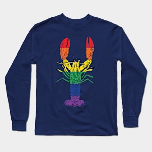 Rainbow Striped Gay Pride Lobster Long Sleeve T-Shirt